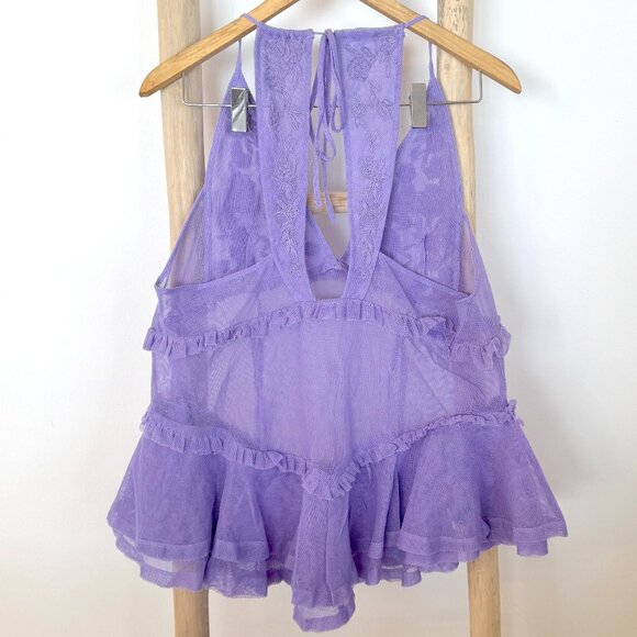 Free People Tunic Top Ruffle Mini Overlay Dress - Picture 8 of 10